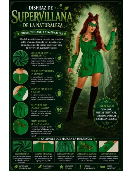 Costume de Super Méchante Lierre Taille M | Costumes pour Adultes Le Roi du Carnaval